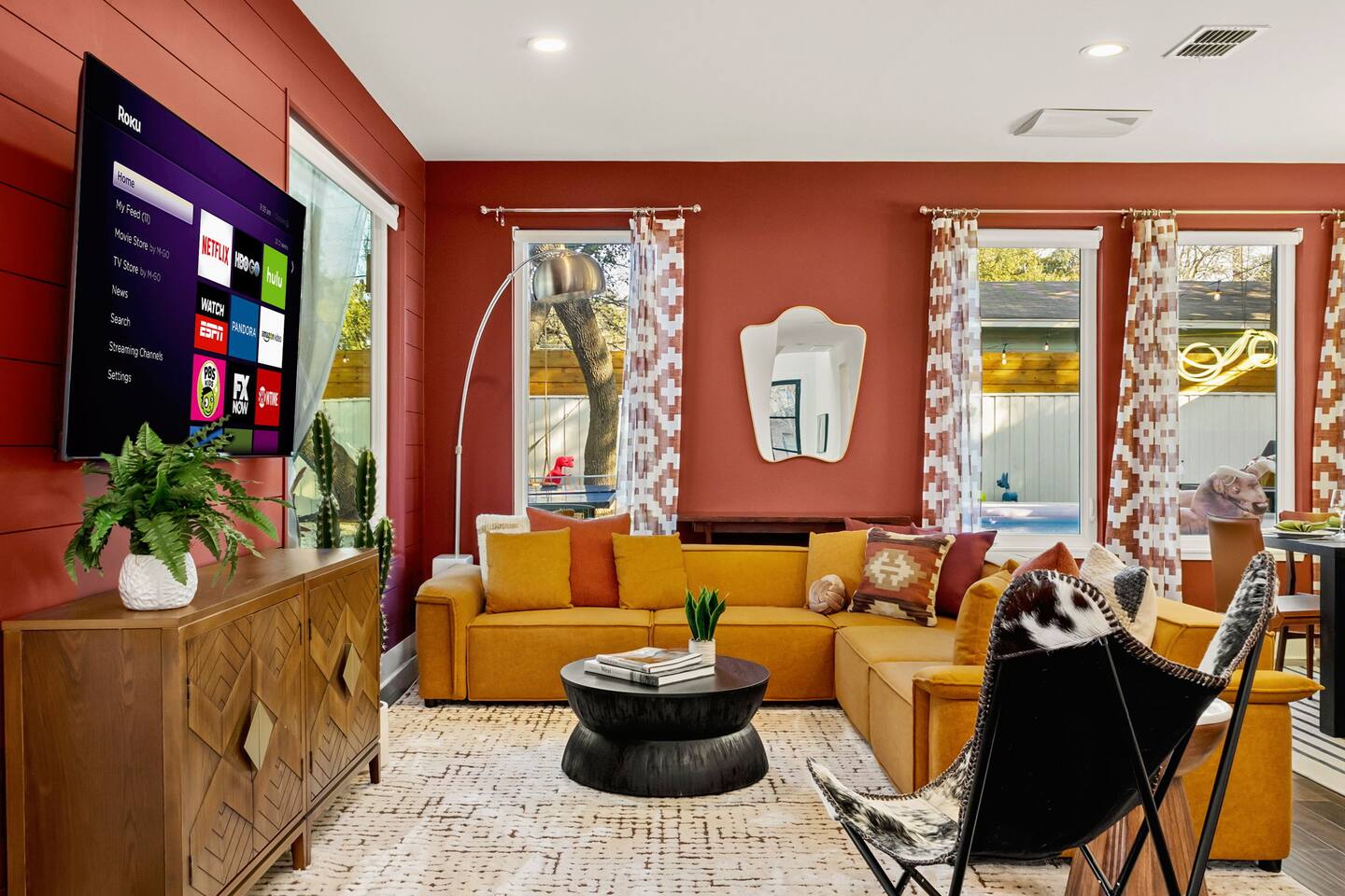 Designed living room at a Good Stays Only home